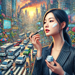 도시 속 피부 보호 이미지