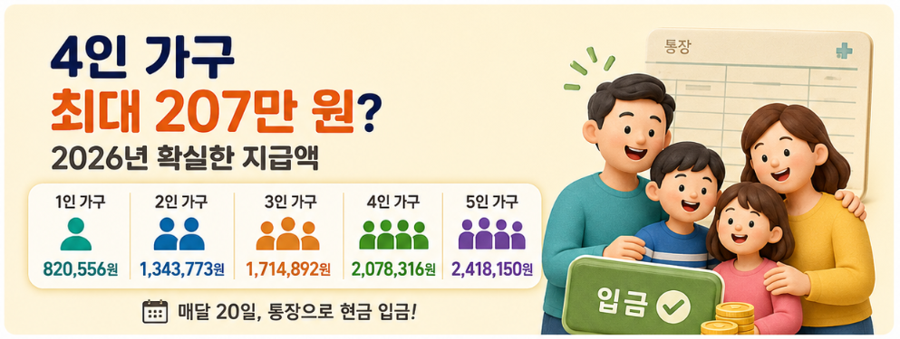 [2026 생계급여] 매달 들어오는 현금 지원, 우리 집도 대상일까?