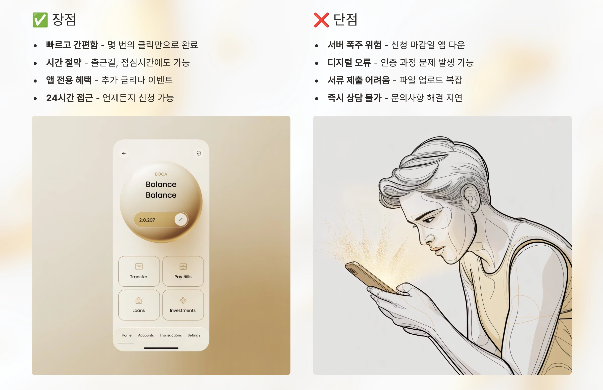 모바일 신청의 장단점