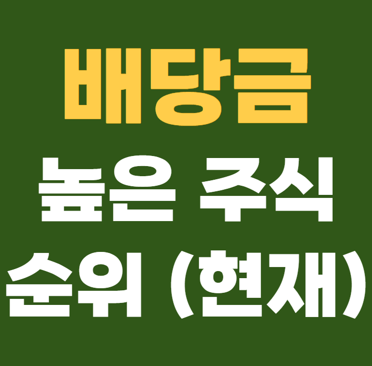 배당금 높은 주식 순위 현재