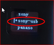 sony-usb를 선택