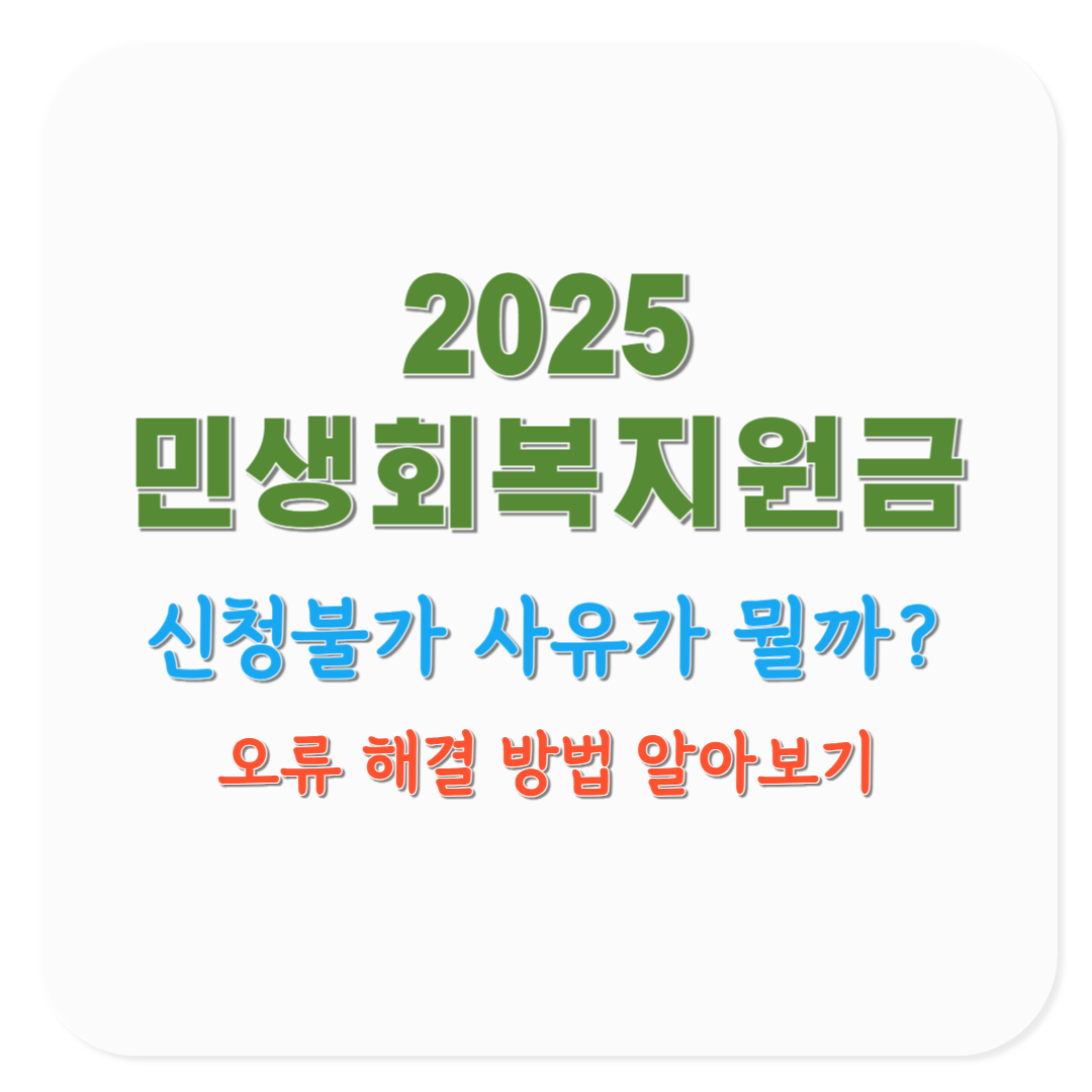 2025 민생회복지원금 신청 오류·불가 사유와 해결방법