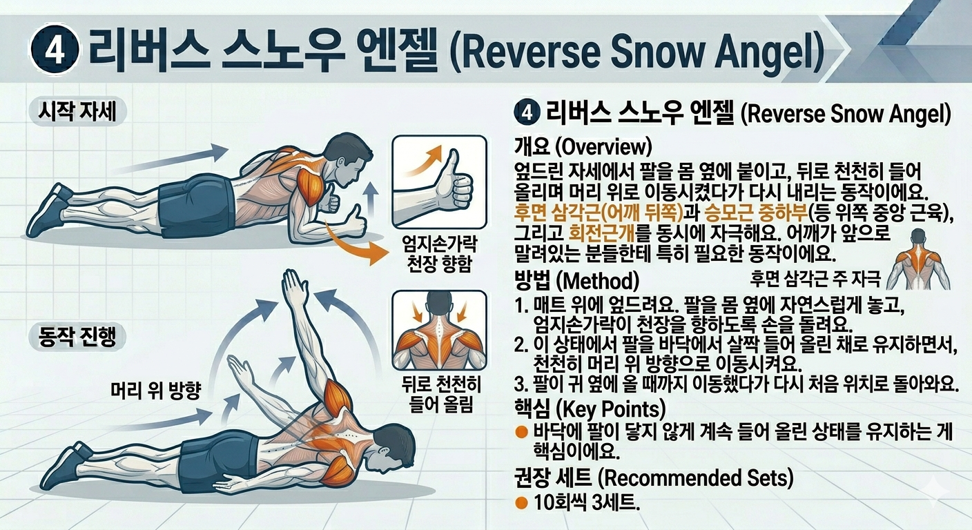리버스 스노우 엔젤 자세