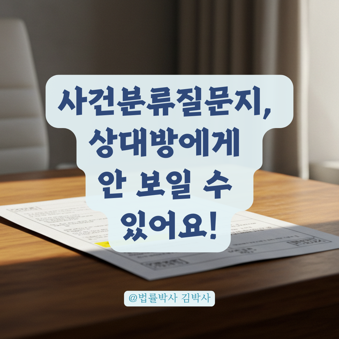 민감한 정보 들어간 사건분류질문지, 상대방에게 노출되는지 미리 알아두세요