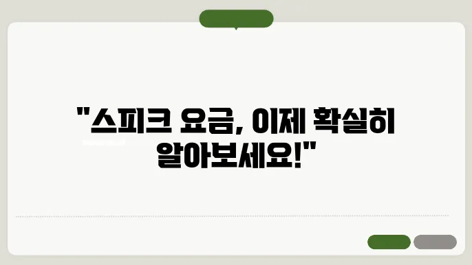 speak 요금 정보 자세히 설명