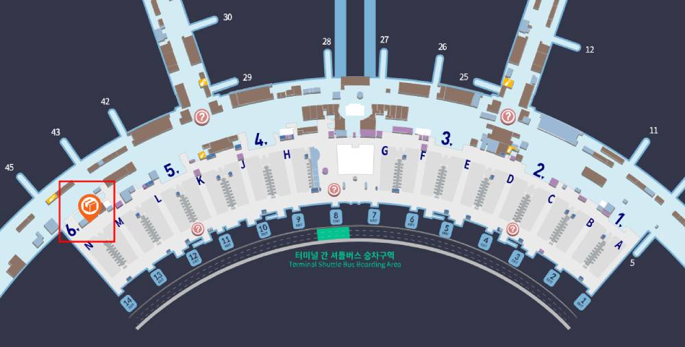 인천공항 외투보관서비스 한진택배 위치