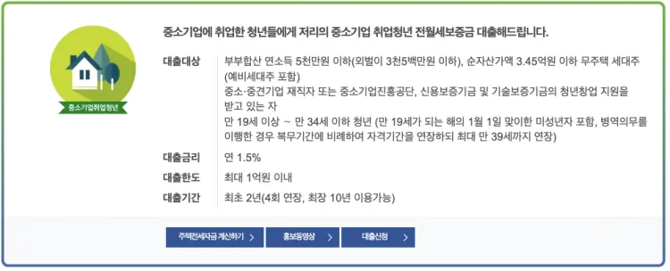 중기청 전세자금 대출