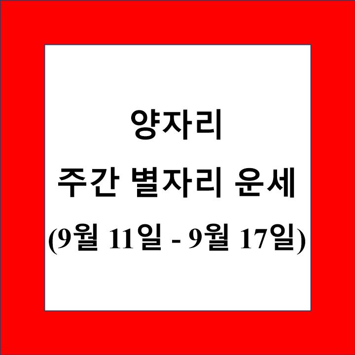 양자리 주간 별자리 운세 제목 상자