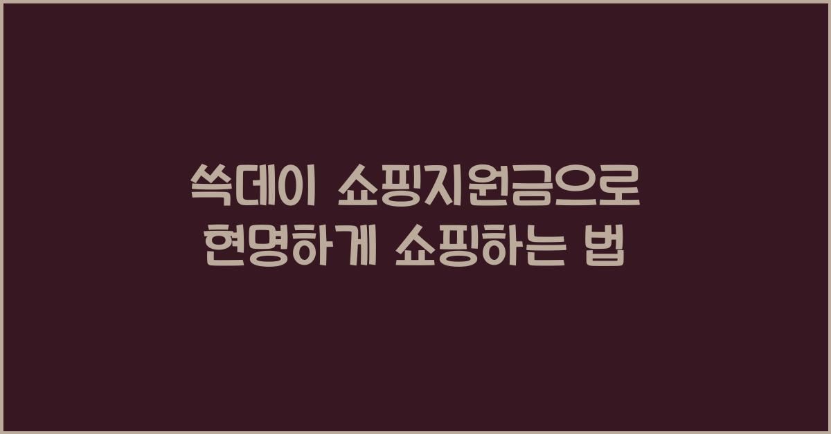 쓱데이 쇼핑지원금