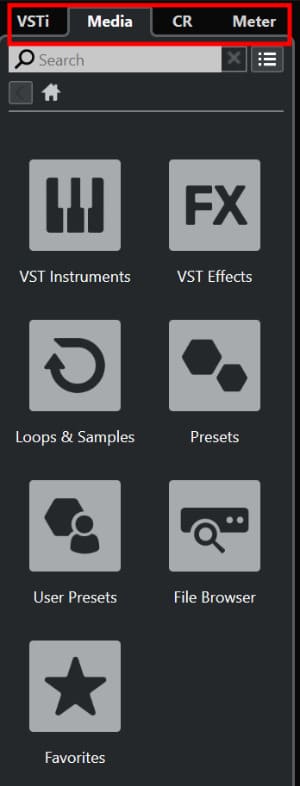 VSTi, Media, CR, Meter로 구성