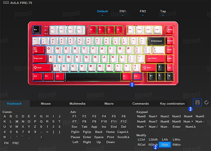 AULA FIRE75 한영키 맵핑 방법