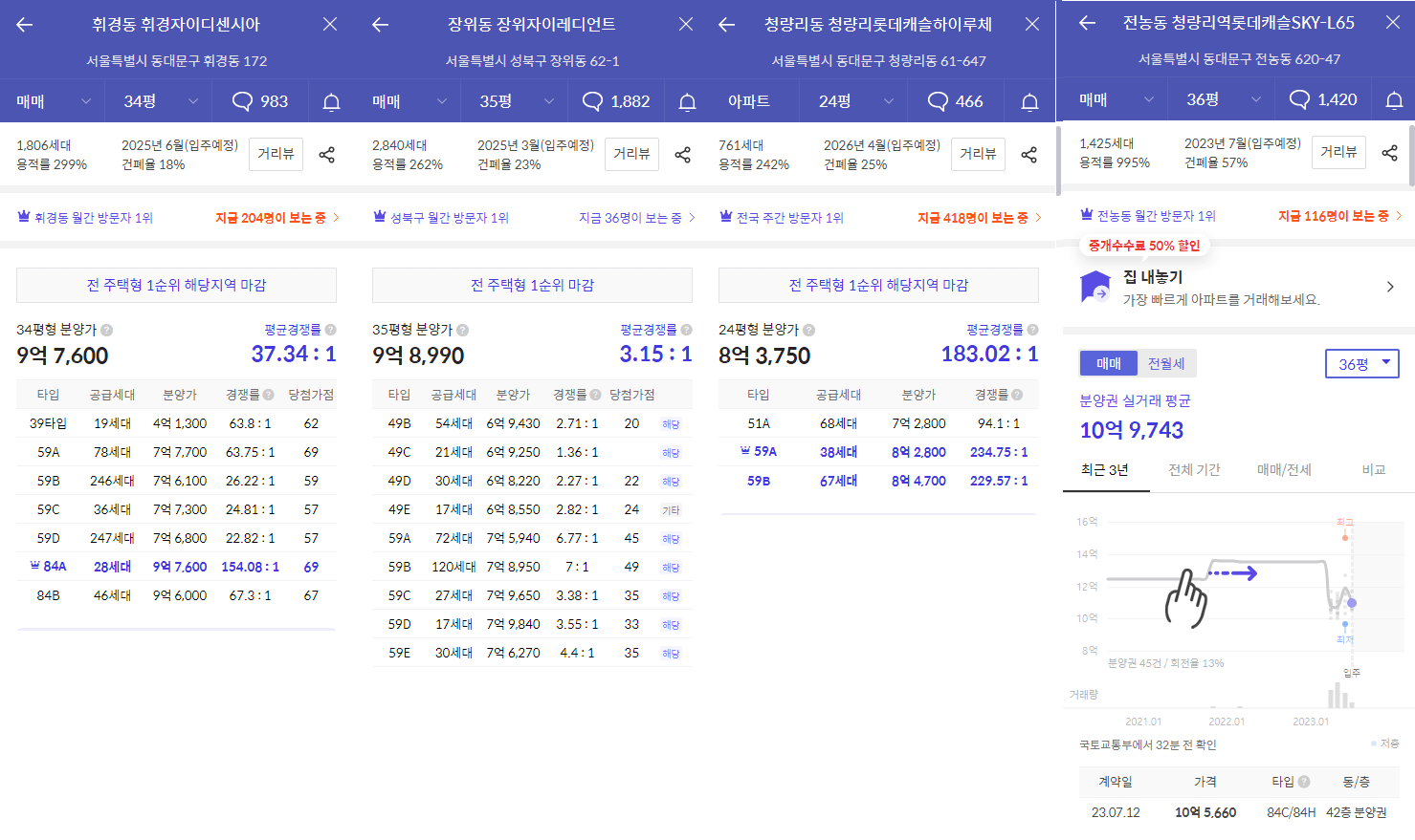 이문 아이파크자이 주변