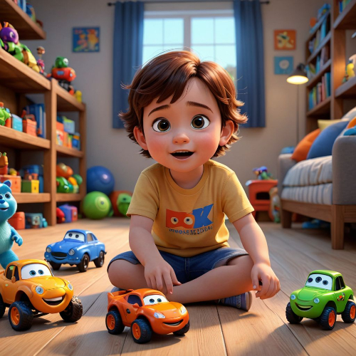 장난감을 가지고 노는 아이