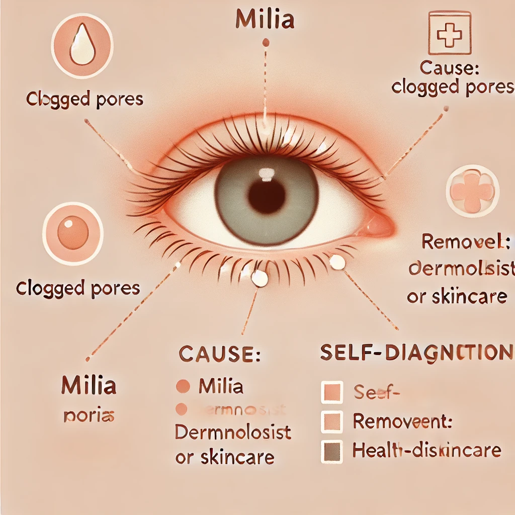 눈 주위에 생긴 비립종 이미지