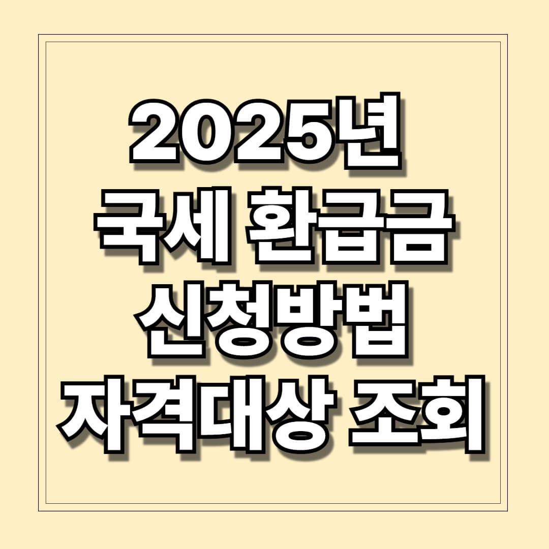2025년 국세환급금 신청방법 및 자격대상 조회