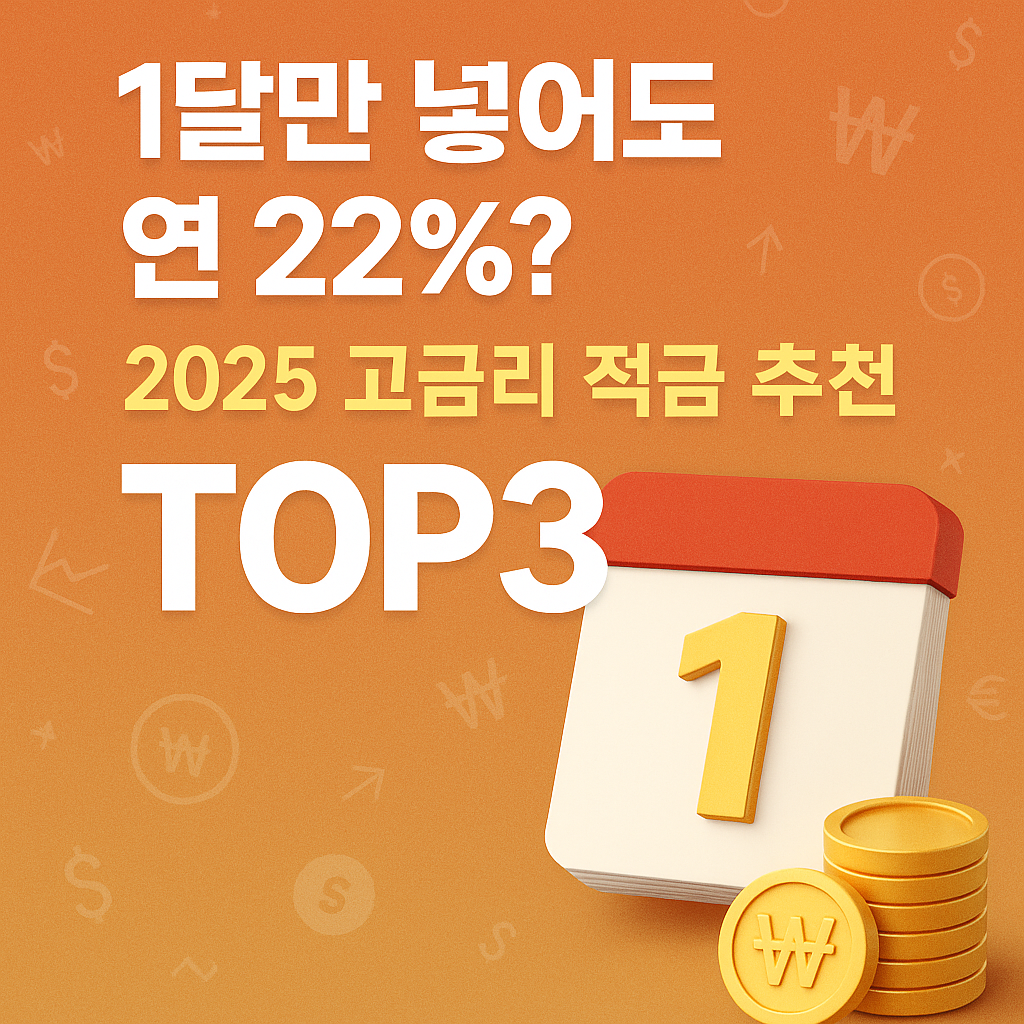2025 고금리 적금 추천 TOP3｜연 22% 이자 적금 썸네일 이미지