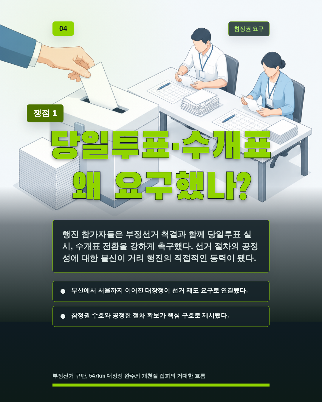 당일투표·수개표 왜 요구했나?