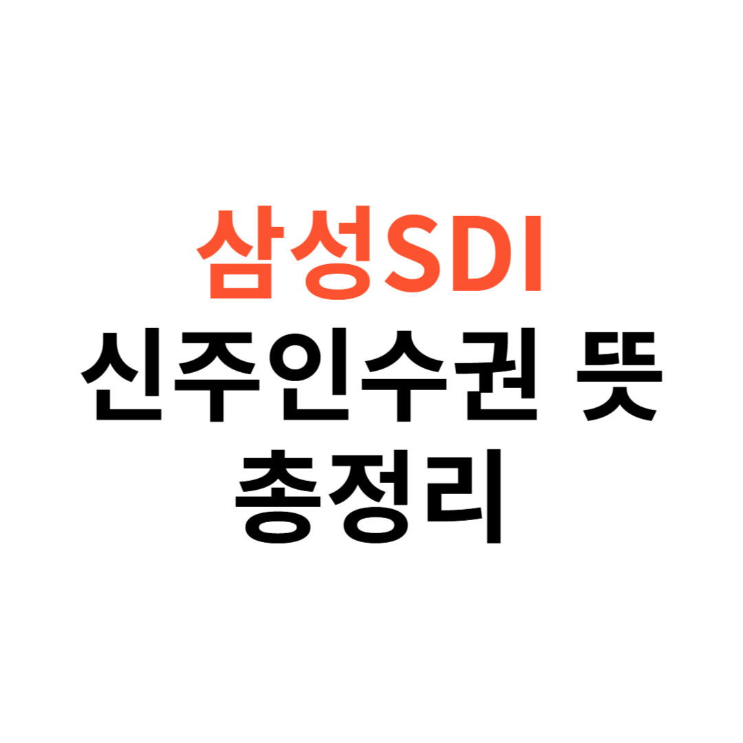 삼성SDI 신주인수권
