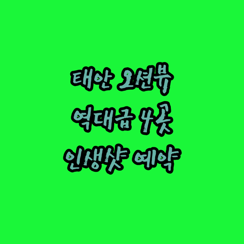 태안 숙소 추천 4곳 오션뷰 풀빌라와..