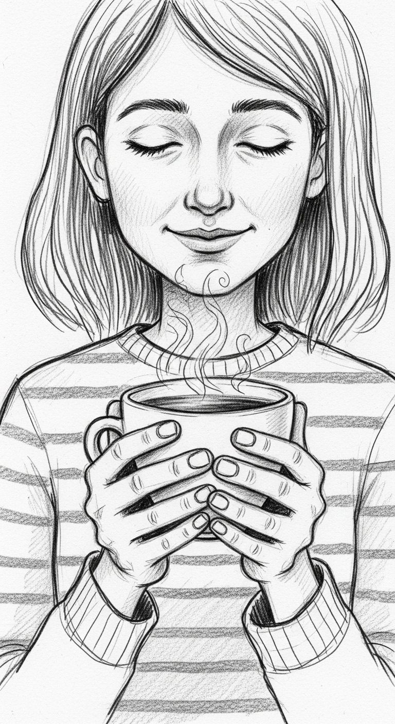 지금 주어진 초콜릿의 맛을 온전히 느끼는 것이 중요합니다.