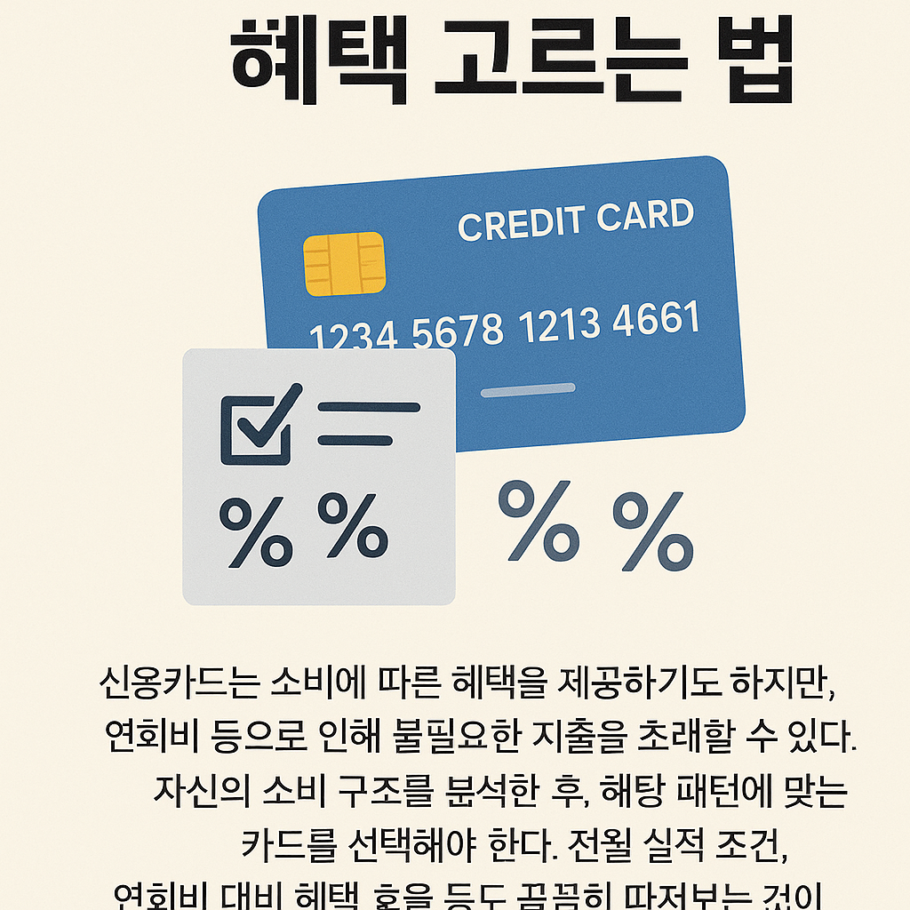 신용카드 혜택 선택 가이드 인포그래픽