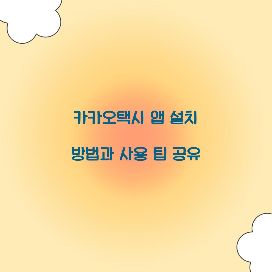 카카오택시 앱 설치