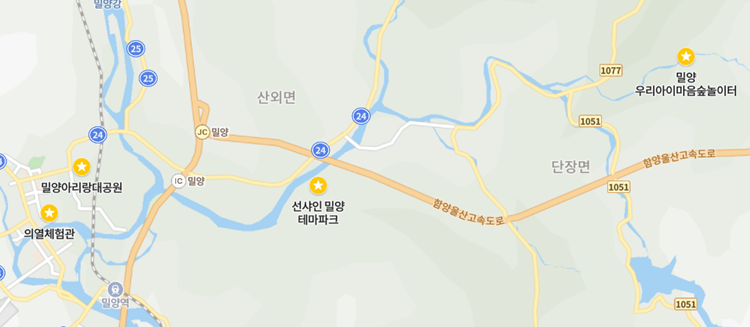 밀양 아이랑 가볼 만한 곳 지도