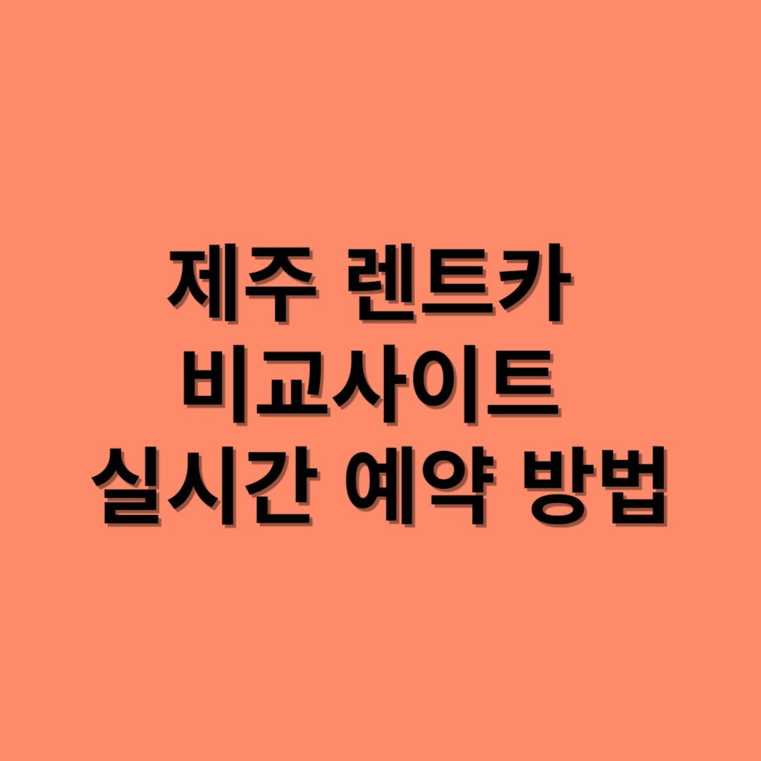제주 렌트카 비교사이트 실시간