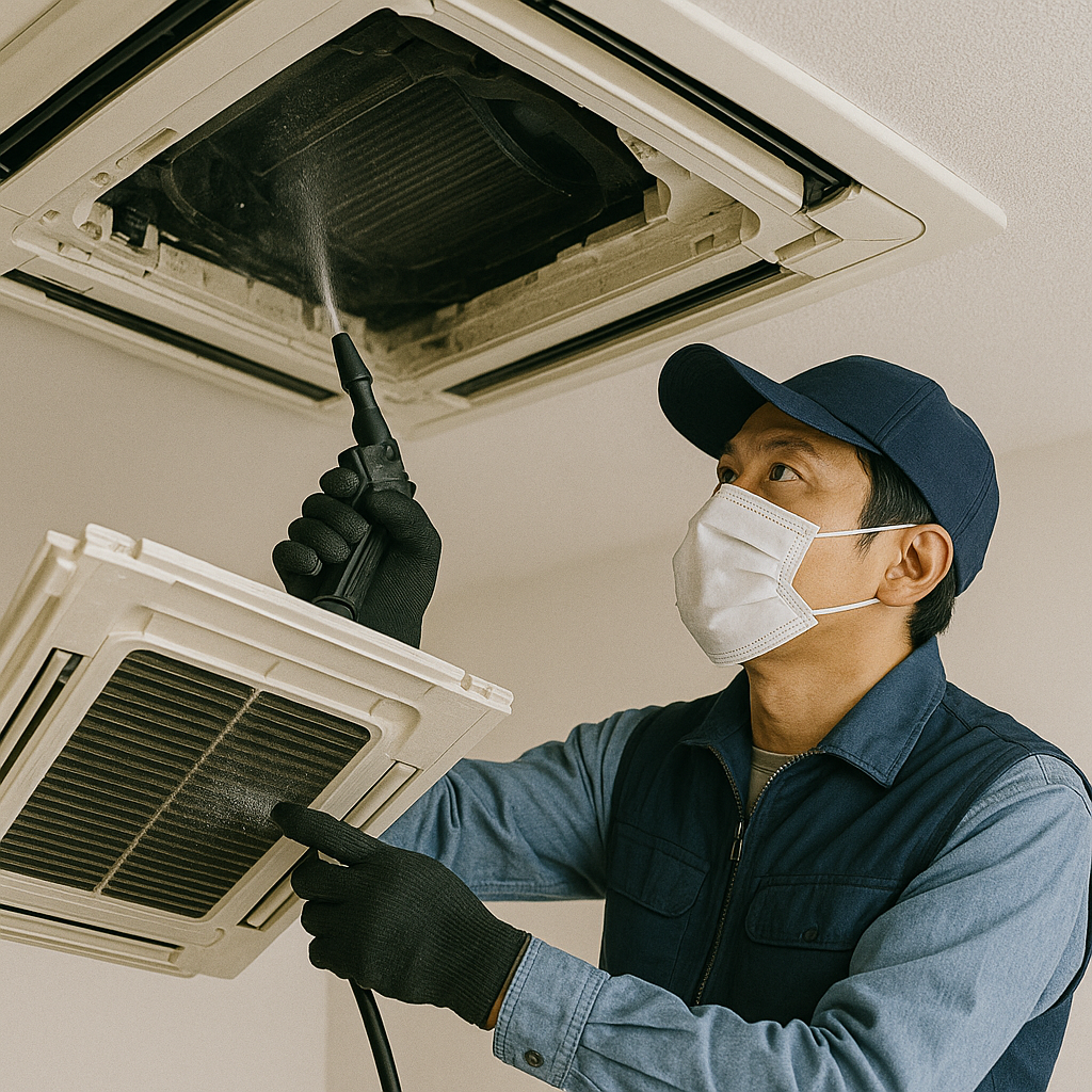 천장형 에어컨 청소