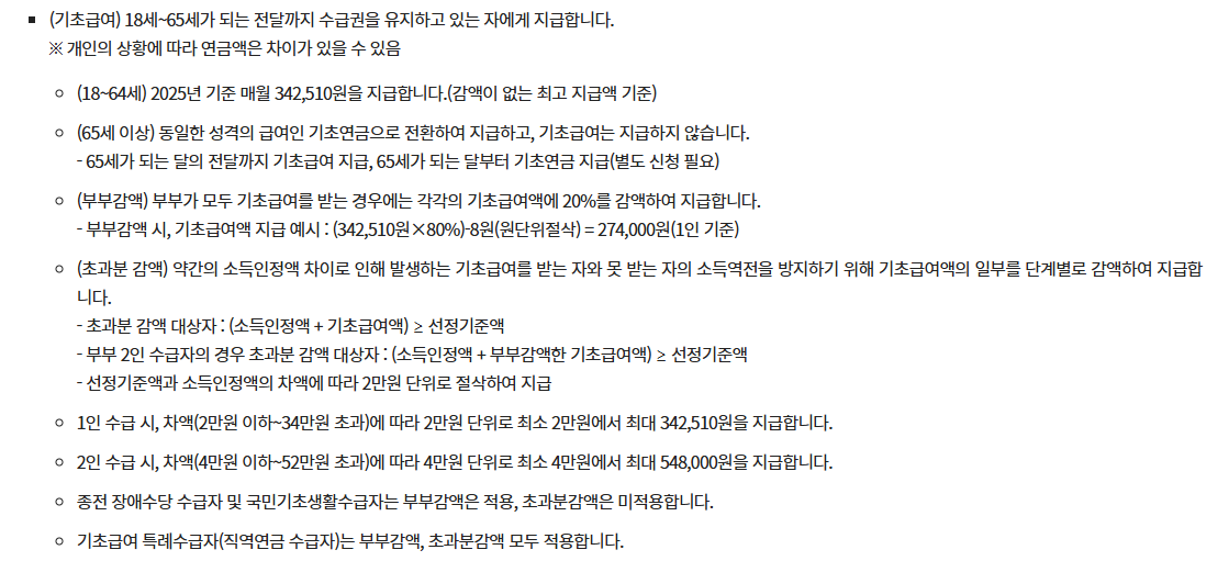 장애인연금 지급금액