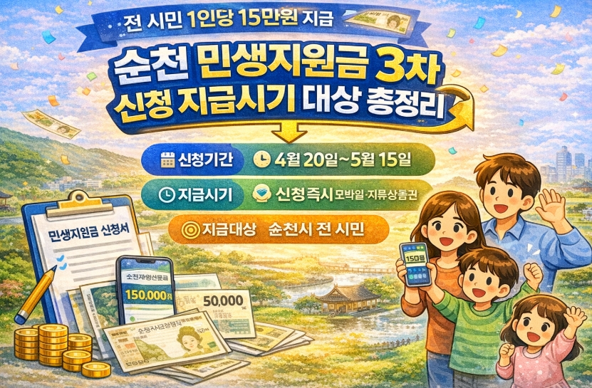 순천 민생지원금 3차 신청 지급시기 대상 총정리