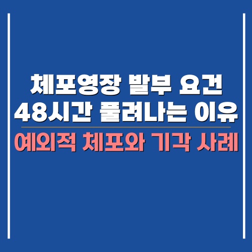 체포영장 발부 요건 관련 포스팅 썸네일