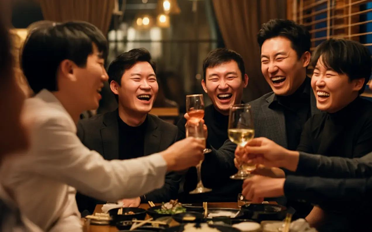 송영회 모임을 하는 직장인들