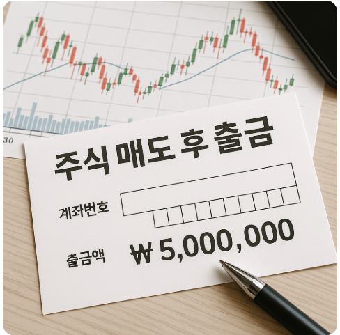 주식 매도 후 출금 사진