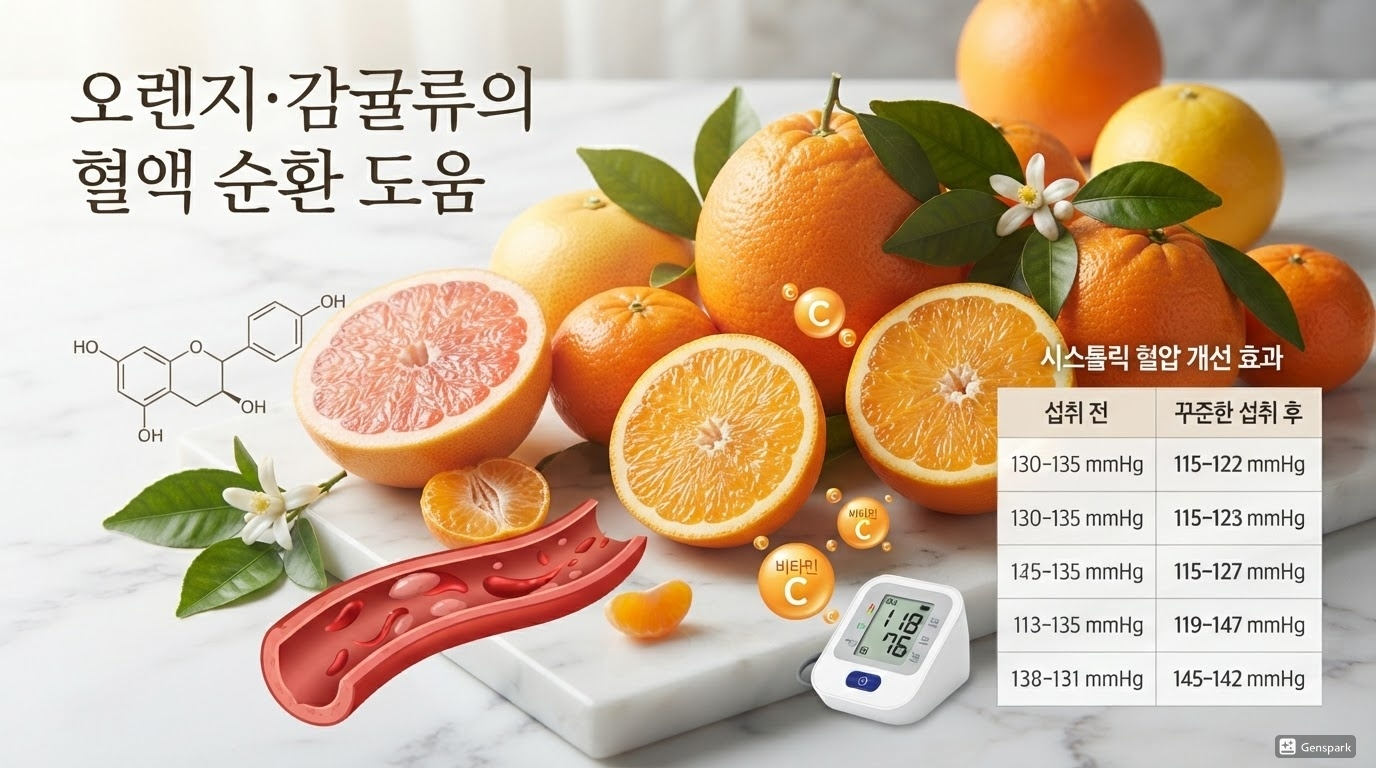 오렌지·귤 등 감귤류의 혈액 순환 도움