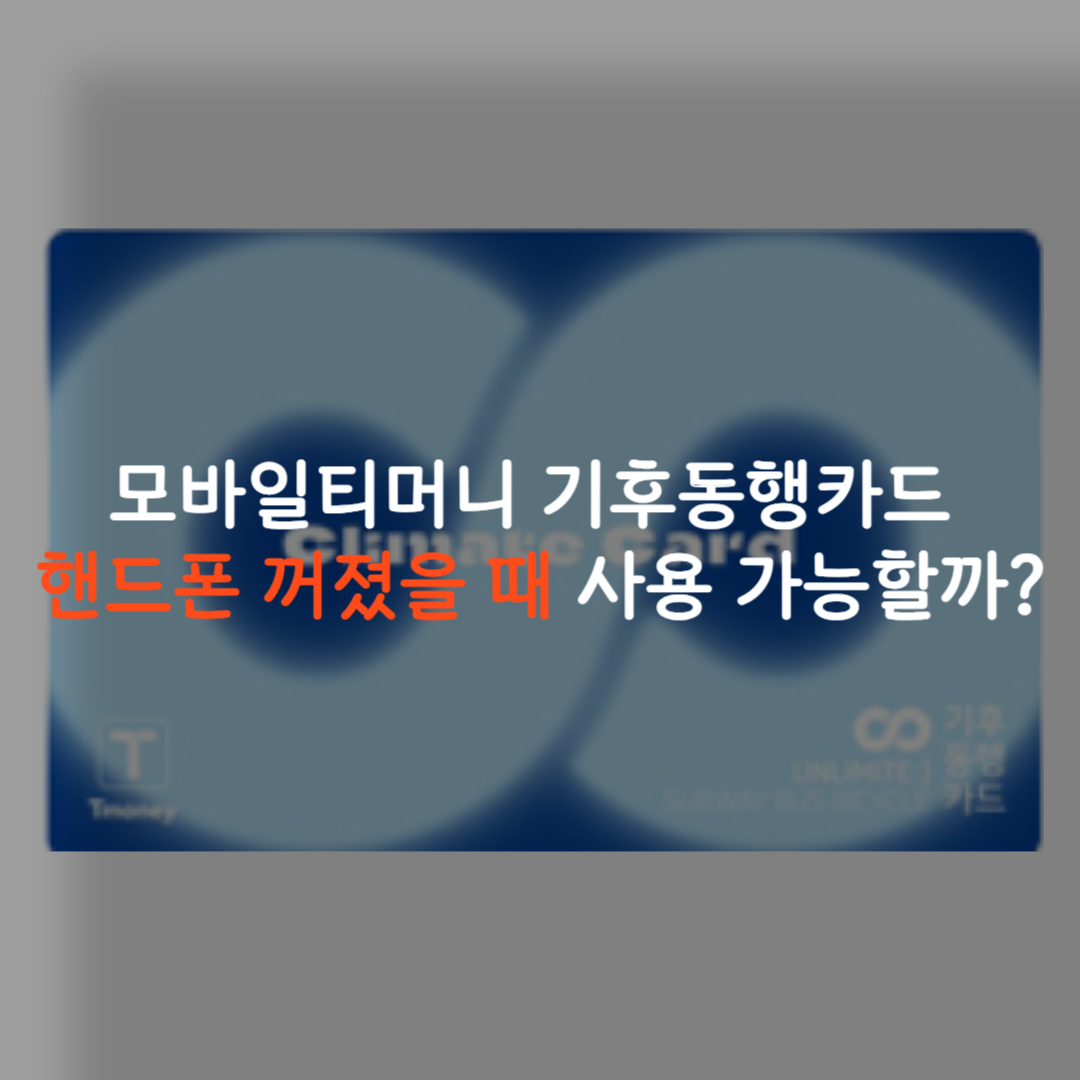 기후동행카드 핸드폰 꺼졌을 때 사용 가능할까? 썸네일