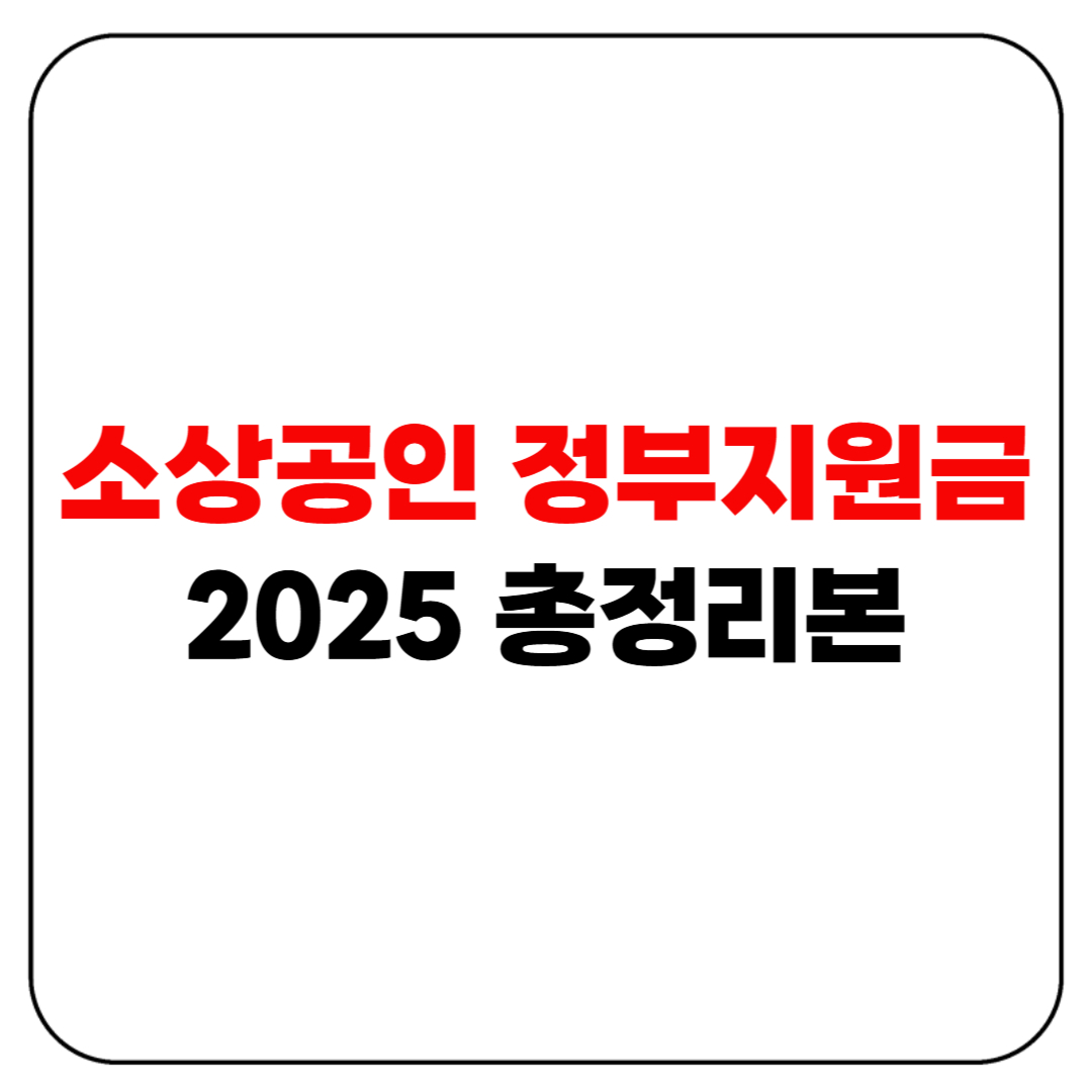 소상공인 정부지원금 정확하고 이해쉽게 총정리!