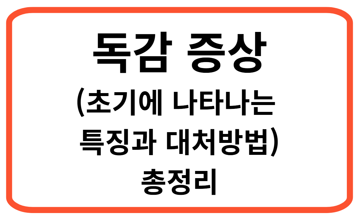 독감 증상 (초기에 나타나는 특징과 대처 방법) 총정리
