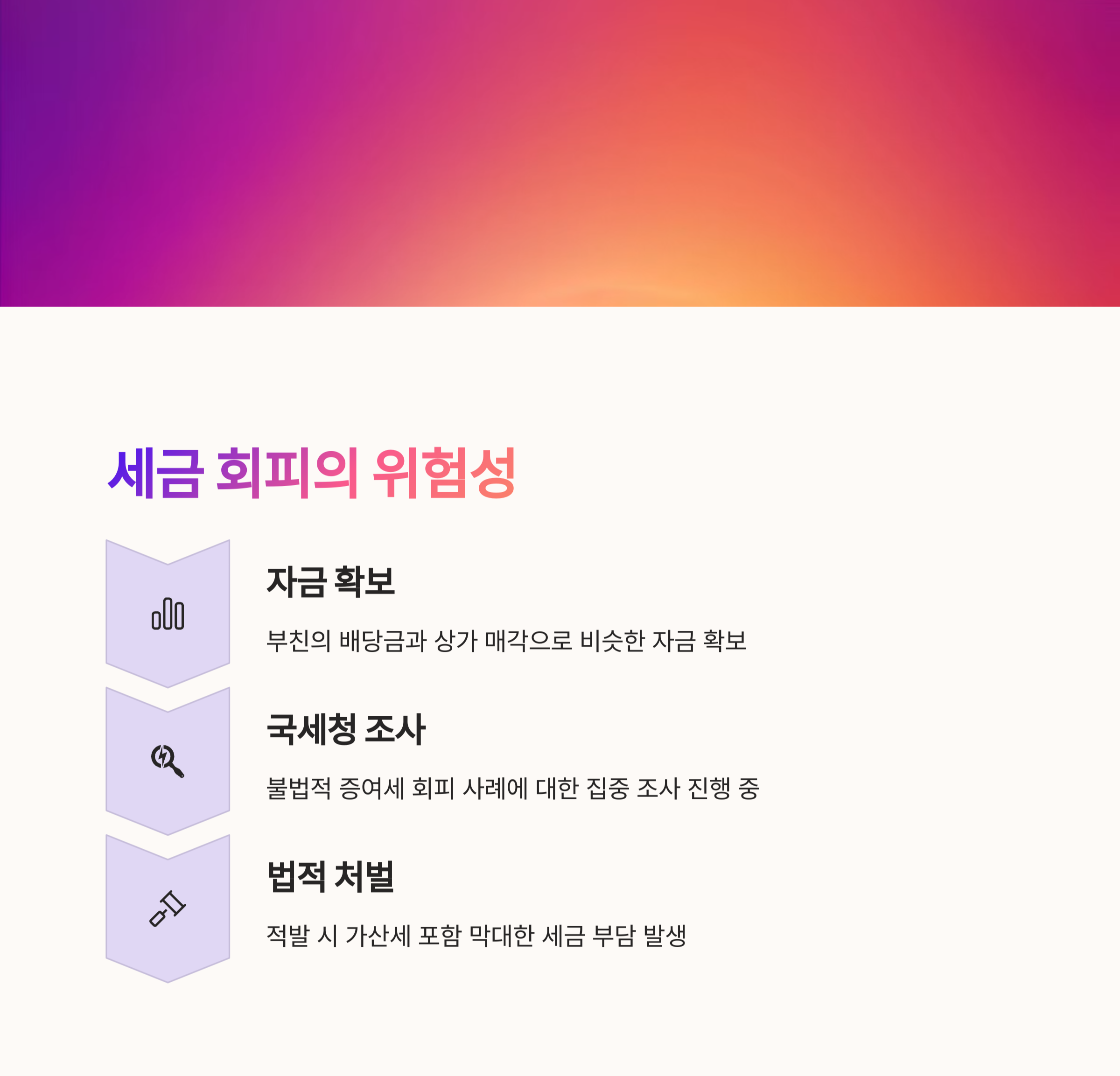 세금 회피 위험 설명