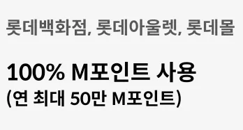 롯데백화점 계열 : M포인트 100% 사용