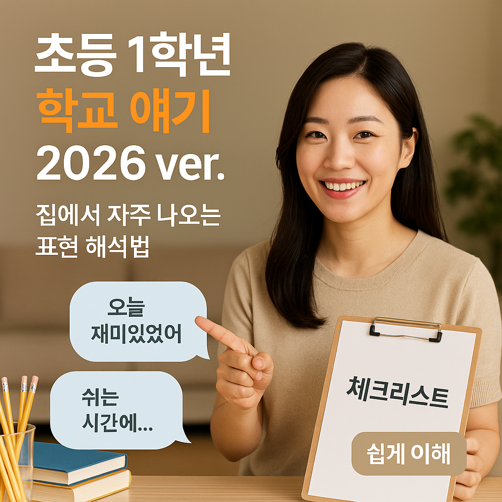 초등 1학년 학교 얘기 2026 ver. | 집에서 자주 나오는 표현 해석법