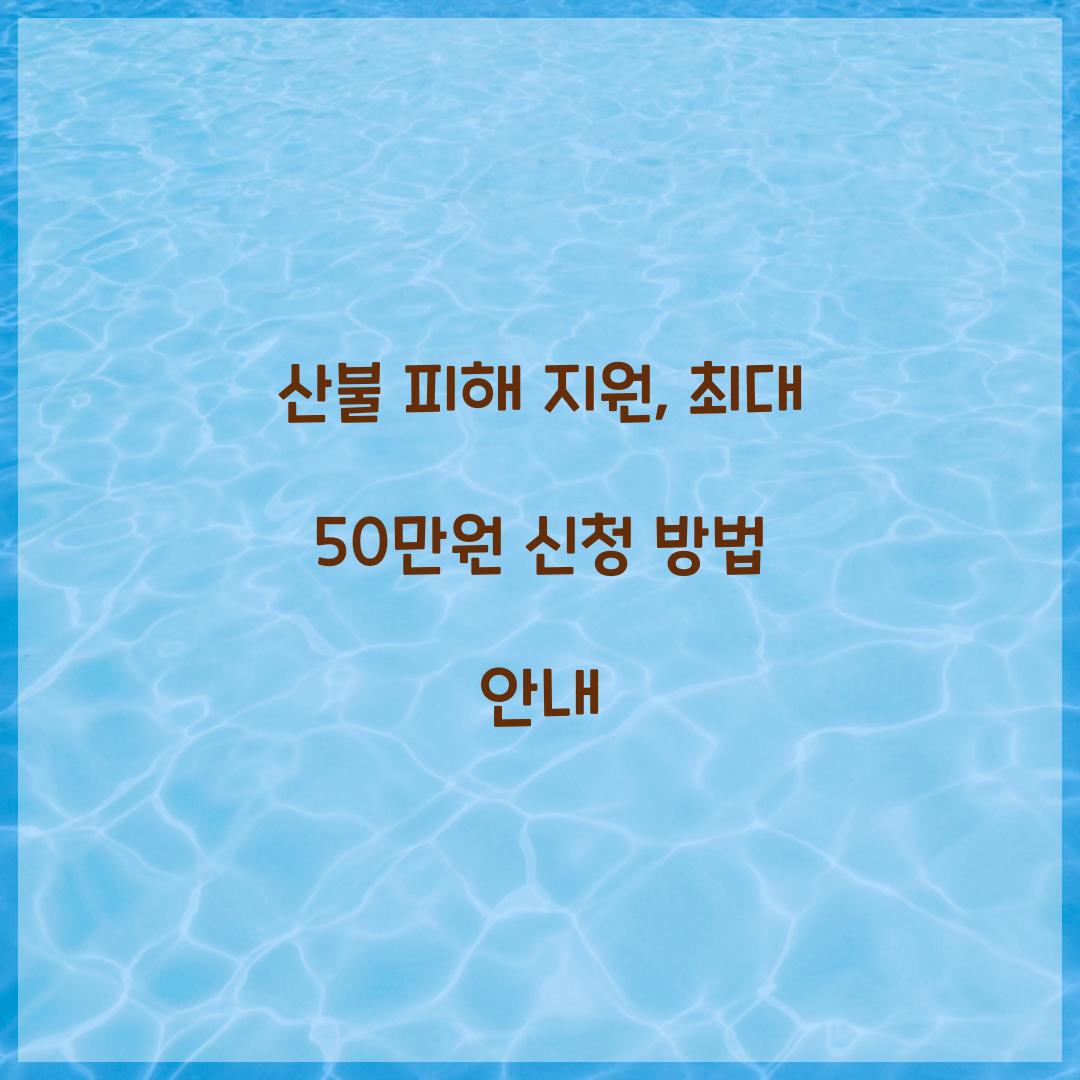 산불 피해 지원