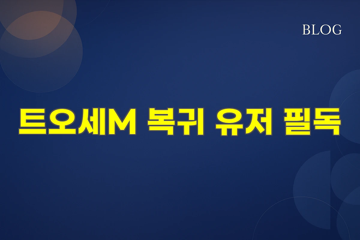 트오세M 복귀 유저 필독