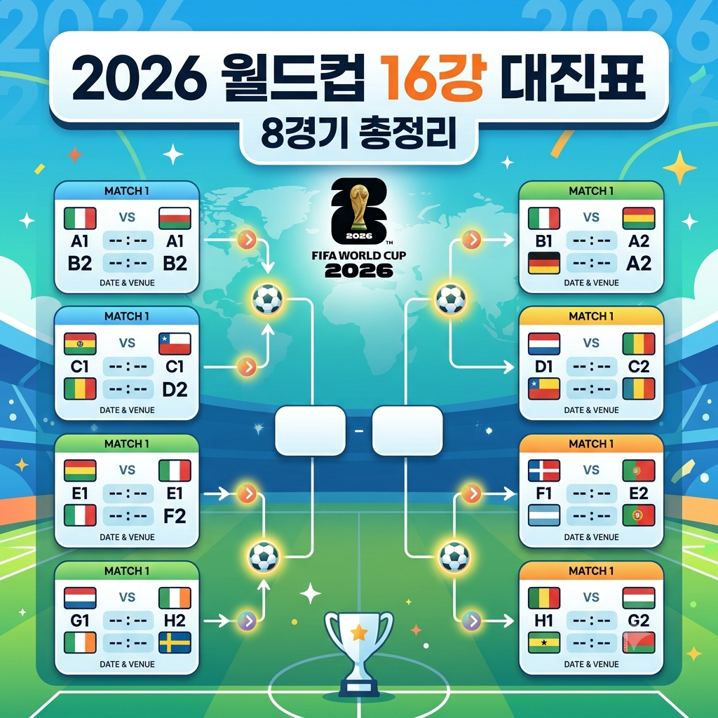 2026 월드컵 16강 대진표, 8경기 총정리