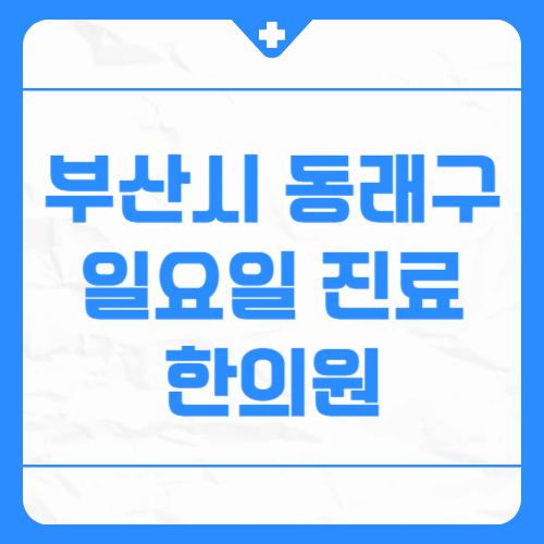 부산시 동래구 일요일 진료 한의원