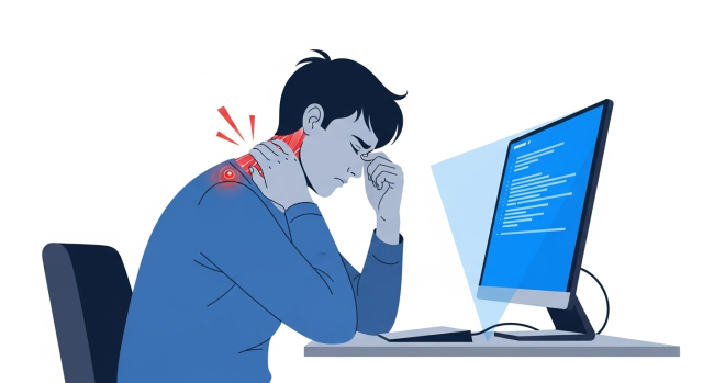 장시간 컴퓨터 사용으로 목&middot;어깨가 뭉치고 눈 뒤가 뻐근한 사람