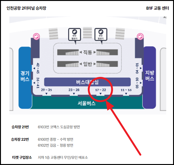 6102 공항버스 시간표, 실시간 위치 확인 방법, 타는 곳