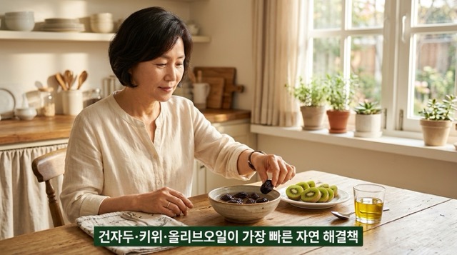 변비가 심할때 건자두 키위 올리브오일 따뜻한 커피 빠른 효과 음식