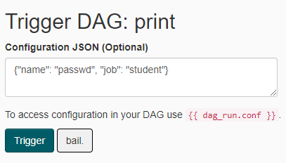 Trigger DAG with Config