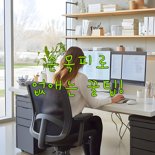 손목 피로 줄이는 인체공학 키보드 지..